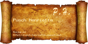 Pusch Henrietta névjegykártya